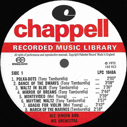 Ole Jensen And His Orchestra : Chappell Recorded Music (LP)