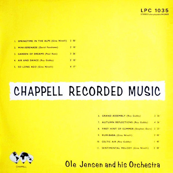 Ole Jensen And His Orchestra : Chappell Recorded Music (LP)