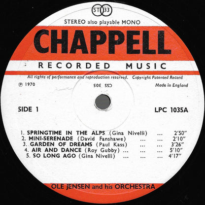 Ole Jensen And His Orchestra : Chappell Recorded Music (LP)