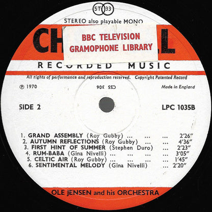 Ole Jensen And His Orchestra : Chappell Recorded Music (LP)