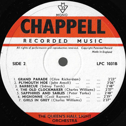 The Queen's Hall Light Orchestra : Chappell Recorded Music (LP)