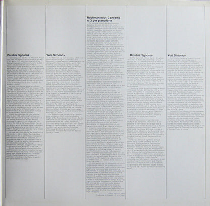 Sergei Vasilyevich Rachmaninoff, Dimitris Sgouros, Berliner Philharmoniker, Yuri Simonov : Klavierkonzert Nr. 3 / Piano Concerto No. 3 (LP)