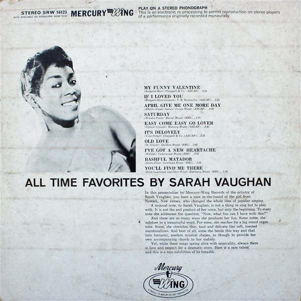 Sarah Vaughan : All Time Favorites (LP, Comp)