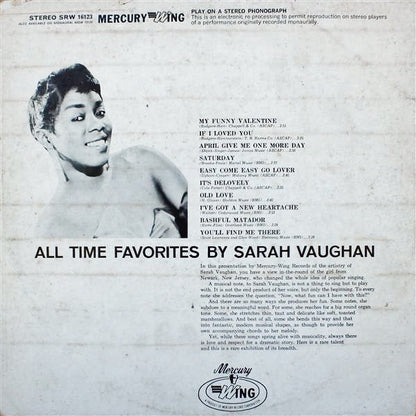 Sarah Vaughan : All Time Favorites (LP, Comp)