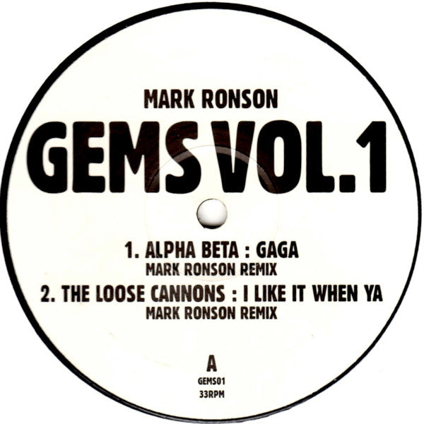 Mark Ronson : Gems Vol. 1 (12", Unofficial)