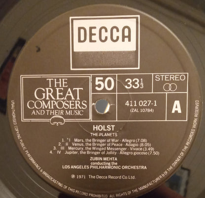 Gustav Holst, Los Angeles Philharmonic Orchestra, Zubin Mehta : The Planets (LP, RE)