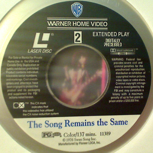 Led Zeppelin : The Song Remains The Same (Laserdisc, 12", NTSC, Dol + Laserdisc, 12", S/Side)