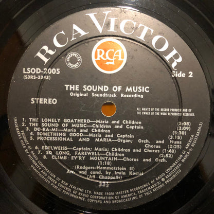 Rodgers & Hammerstein / Julie Andrews, Christopher Plummer, Irwin Kostal : The Sound Of Music (An Original Soundtrack Recording) (LP, Album)