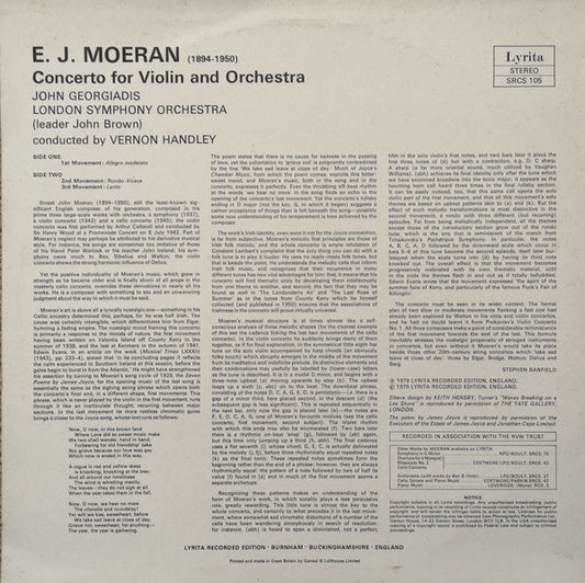 Ernest John Moeran - John Georgiadis, London Symphony Orchestra, Vernon Handley : Violin Concerto (LP)