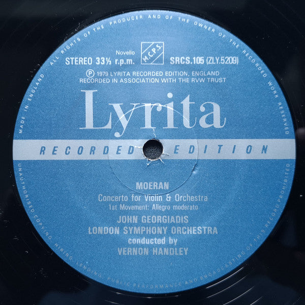 Ernest John Moeran - John Georgiadis, London Symphony Orchestra, Vernon Handley : Violin Concerto (LP)