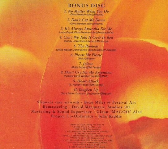 Olivia Newton-John : Olivia - The Singles - Australasian Tour Souvenir (2xCD, Comp, Ltd, RM)