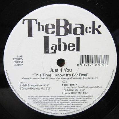4 Tune (3) : This Time I Know It's For Real (12")