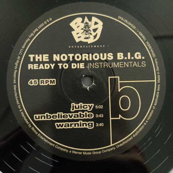 The Notorious B.I.G.* : Ready To Die Instrumentals (LP, RSD, Ltd)