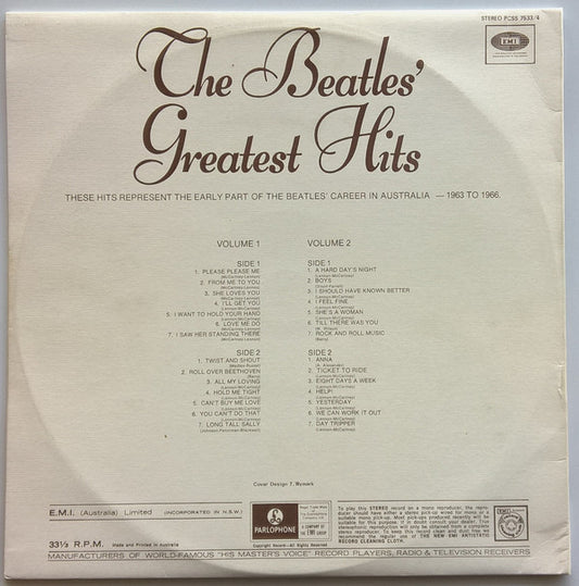 The Beatles : Greatest Hits Volume 1 And 2 (2xLP, Comp, Ltd)
