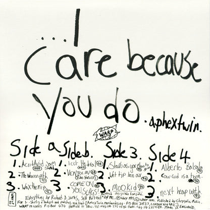 Aphex Twin : ...I Care Because You Do (2xLP, Album, Bioplastic, RE, RP)