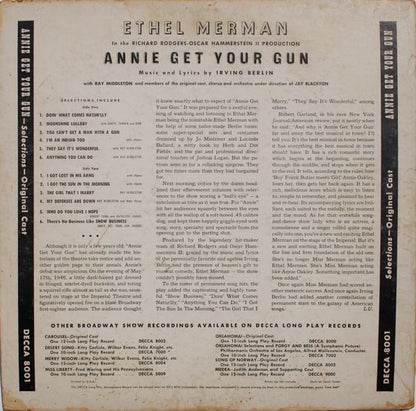 Ethel Merman With Ray Middleton, "Annie Get Your Gun" Original Broadway Cast : Annie Get Your Gun (LP, Album, RE)