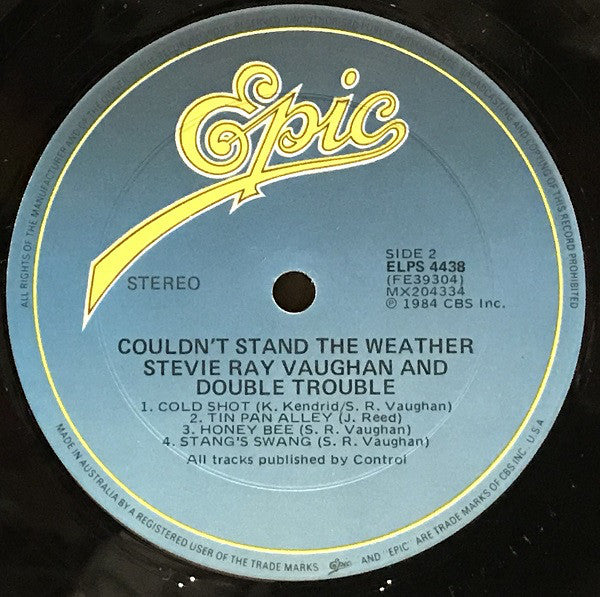Stevie Ray Vaughan & Double Trouble : Couldn't Stand The Weather (LP, Album)