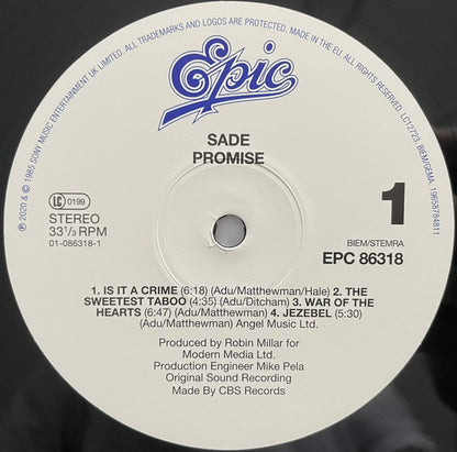 Sade : Promise (LP, Album, RE, RM, Hal)