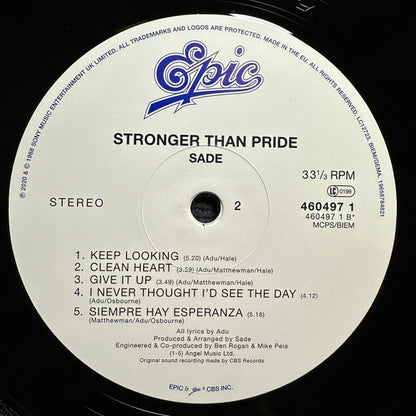 Sade : Stronger Than Pride (LP, Album, RE, Hal)