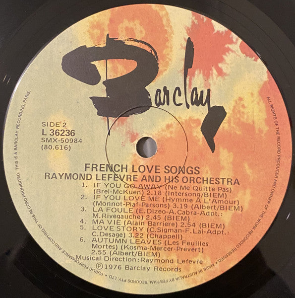 Raymond Lefèvre Et Son Grand Orchestre : French Love Songs (LP, Album)