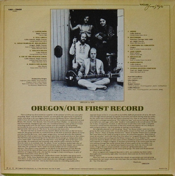 Oregon : Our First Record (LP, Album)