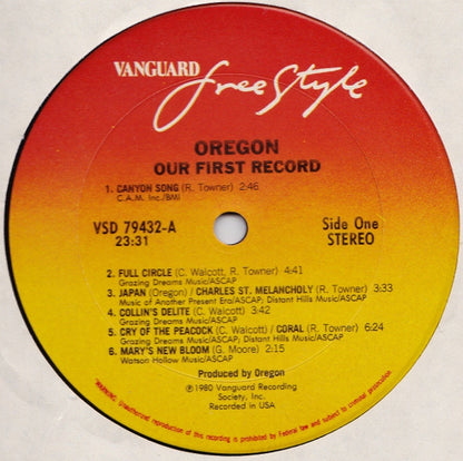 Oregon : Our First Record (LP, Album)