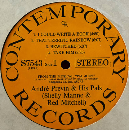 André Previn & His Pals : Modern Jazz Performances Of Songs From Pal Joey (LP, Album, RE)