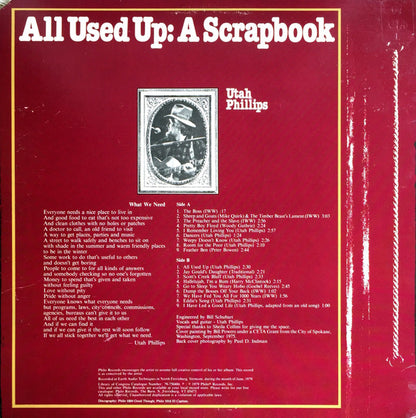 Utah Phillips : All Used Up: A Scrapbook (LP, Album)