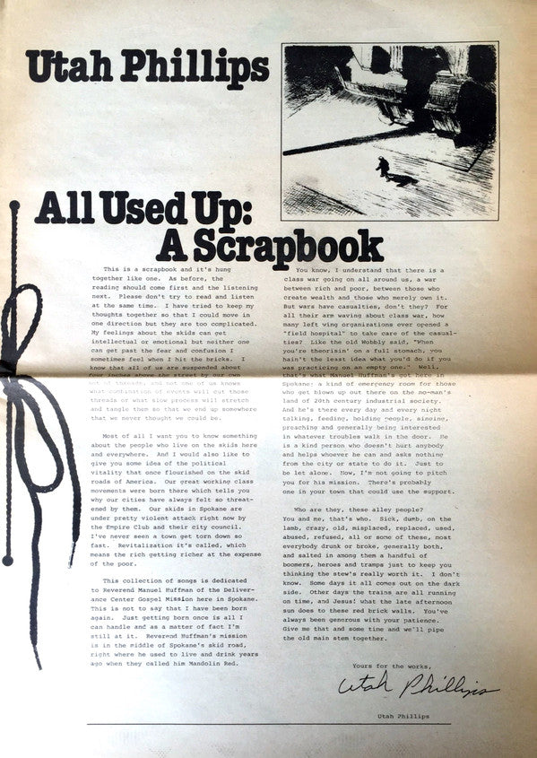 Utah Phillips : All Used Up: A Scrapbook (LP, Album)
