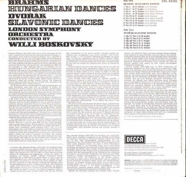 Brahms* / Dvořák* - London Symphony Orchestra, Willi Boskovsky : Hungarian Dances / Slavonic Dances (LP)