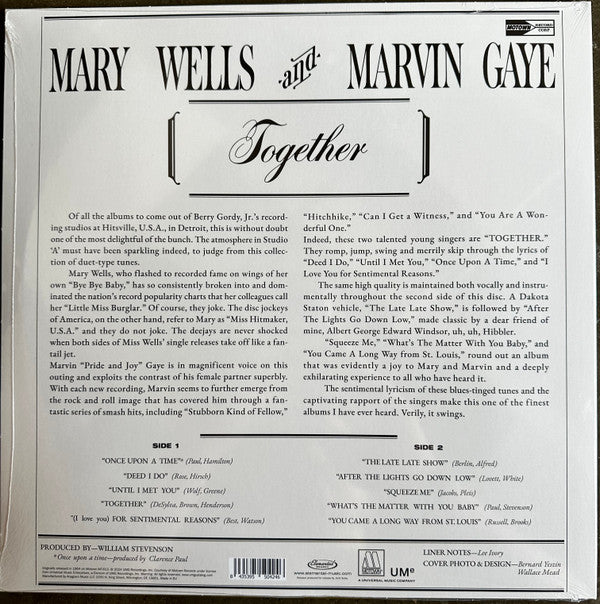 Marvin Gaye, Mary Wells : Together (LP, Album, Mono, Ltd, RE, 140)