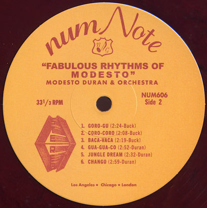 Modesto Duran : Fabulous Rhythms Of Modesto (LP, Album, RE, Red)