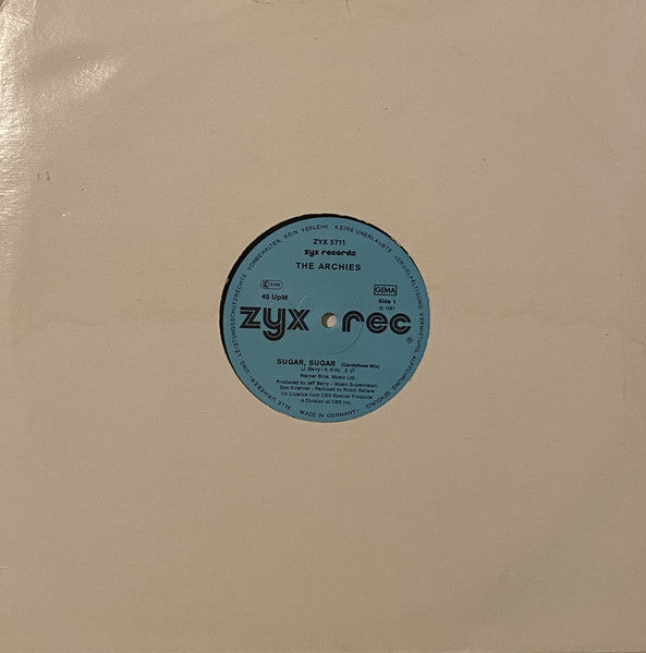 The Archies : Sugar, Sugar (12", Maxi, Blu)