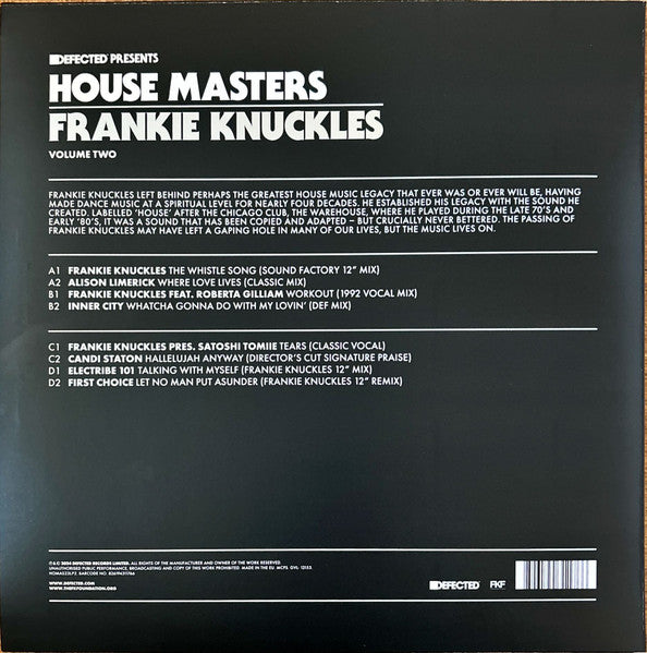 Frankie Knuckles : House Masters (Volume Two) (2x12", Comp)