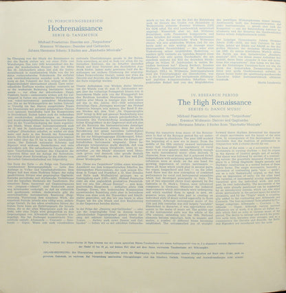 Michael Praetorius, Erasmus Widmann, Johann Hermann Schein, Collegium Terpsichore : Daentze Aus "Terpsichore" ‧ Daentze Und Galliarden ‧ 3 Suiten Aus "Banchetto Musicale" (LP, RE)
