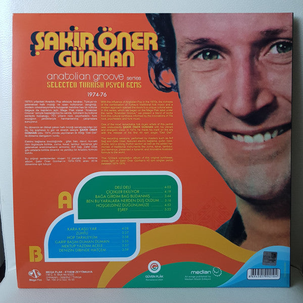 Şakir Öner Günhan : Anatolian Groove (Selected Turkish Psych Gems) (LP, Comp, RM, Mel)