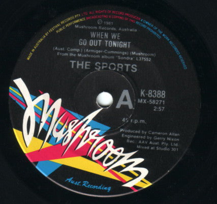 The Sports : When We Go Out Tonight (7", Ltd)