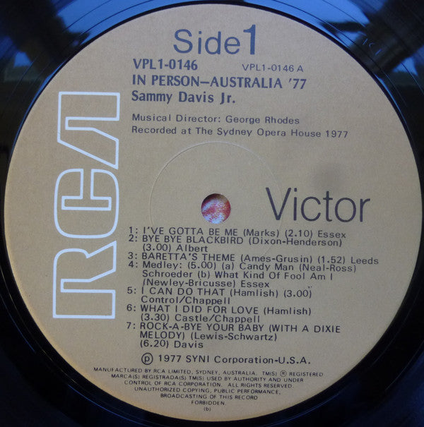 Sammy Davis Jr. : In Person Australia '77 (LP)
