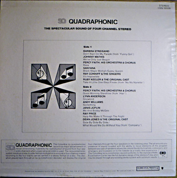 Various : SQ Quadraphonic, The Spectacular Sound Of Four Channel Stereo (LP, Quad, Smplr)