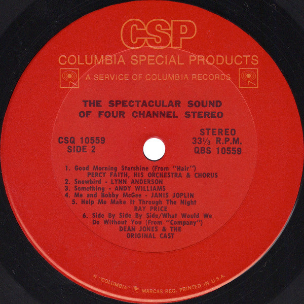 Various : SQ Quadraphonic, The Spectacular Sound Of Four Channel Stereo (LP, Quad, Smplr)