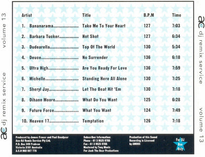 Various : Ace DJ Remix Service Volume 13 (CD, Comp, Promo)