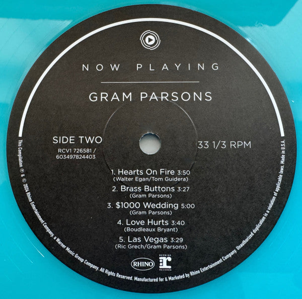 Gram Parsons : Now Playing (LP, Comp, Blu)