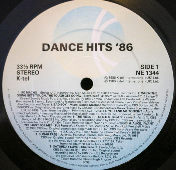 Various : Dance Hits '86 (LP, Comp)