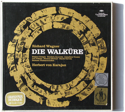 Richard Wagner - Régine Crespin, Gundula Janowitz, Josephine Veasey, Jon Vickers, Thomas Stewart (2), Martti Talvela, Berliner Philharmoniker, Herbert Von Karajan : Die Walküre (5xLP, Album + Box)