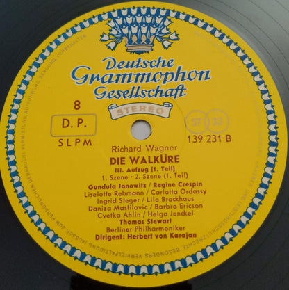 Richard Wagner - Régine Crespin, Gundula Janowitz, Josephine Veasey, Jon Vickers, Thomas Stewart (2), Martti Talvela, Berliner Philharmoniker, Herbert Von Karajan : Die Walküre (5xLP, Album + Box)