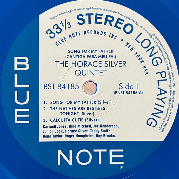 The Horace Silver Quintet : Song For My Father (Cantiga Para Meu Pai) (LP, Album, Ltd, RE, Blu)