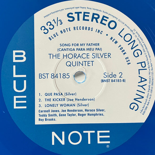 The Horace Silver Quintet : Song For My Father (Cantiga Para Meu Pai) (LP, Album, Ltd, RE, Blu)
