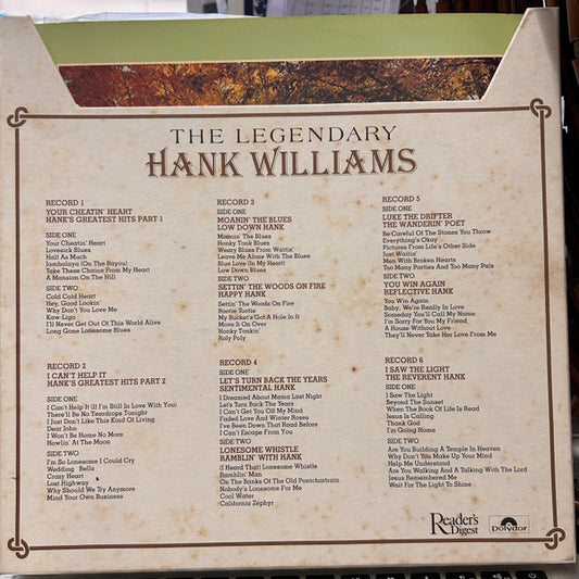 Hank Williams : The Legendary Hank Williams  (6xLP + Box, Comp)