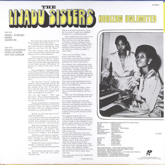 Lijadu Sisters : Horizon Unlimited (LP, Album, RE, Gre)