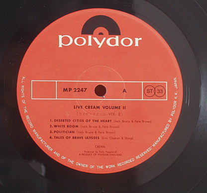 Cream (2) : Live Cream Volume II (LP, Album)